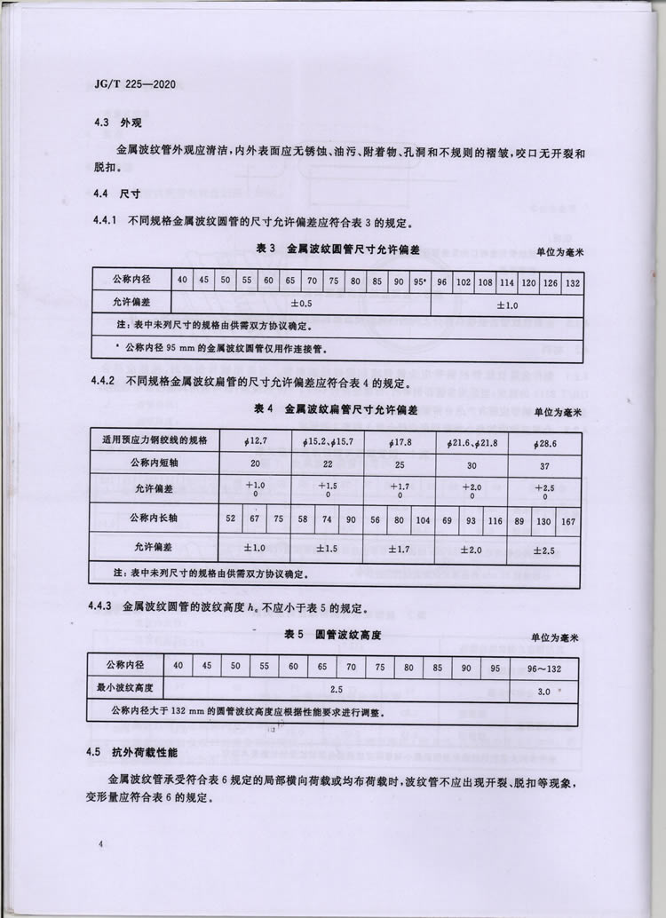预应力混凝土用金属波纹管行业标准