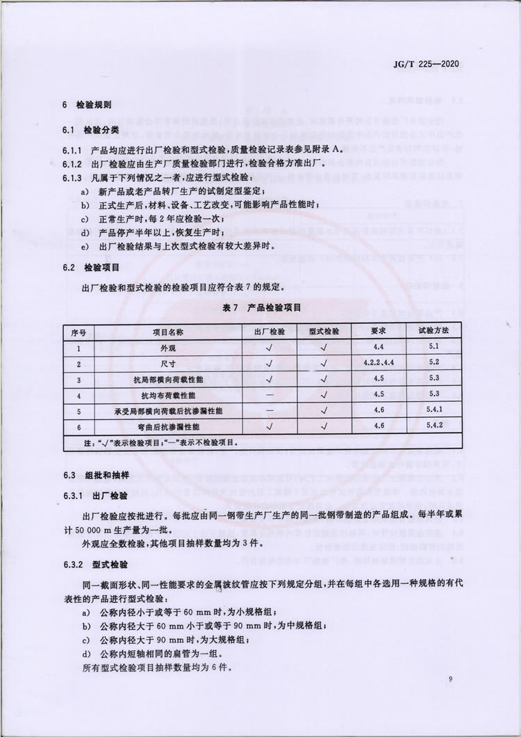 预应力混凝土用金属波纹管行业标准