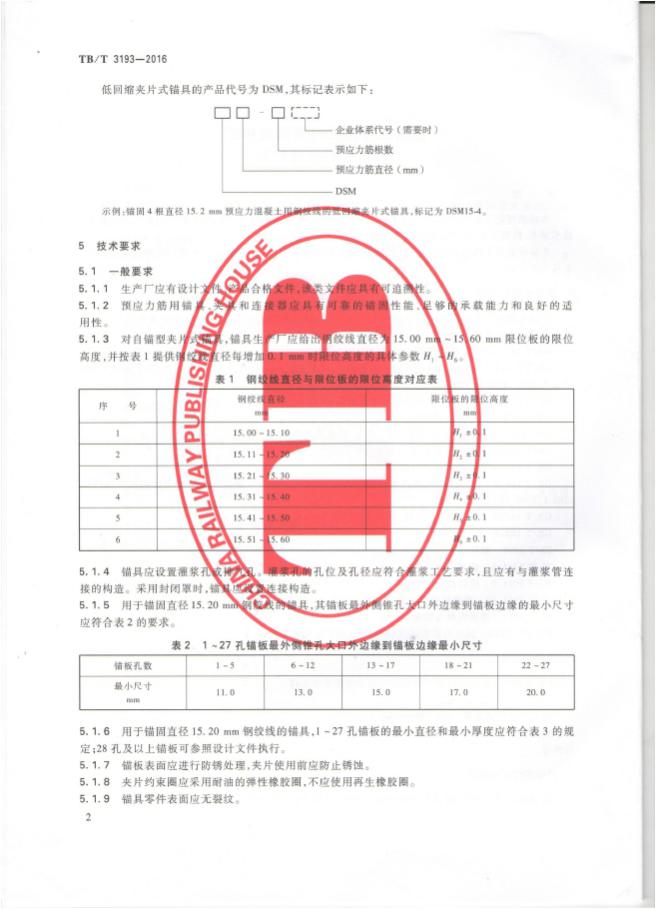 铁路工程预应力筋用夹片式锚具、夹具和毗连器