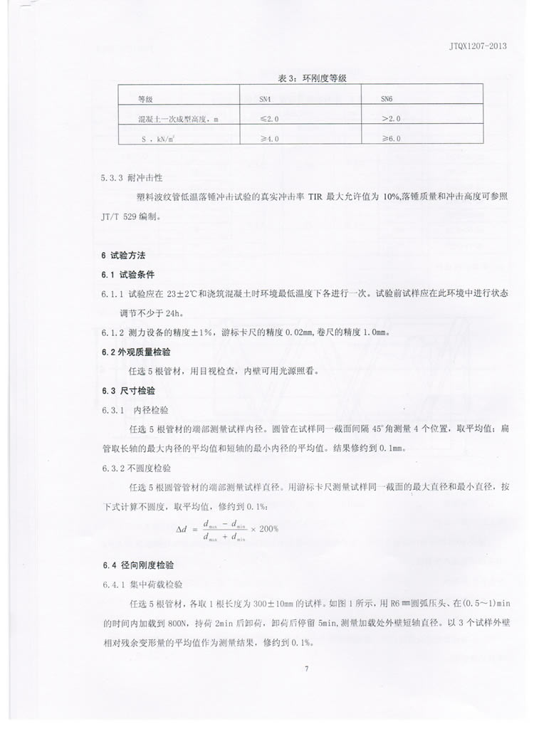 公路预应力用塑料波纹管