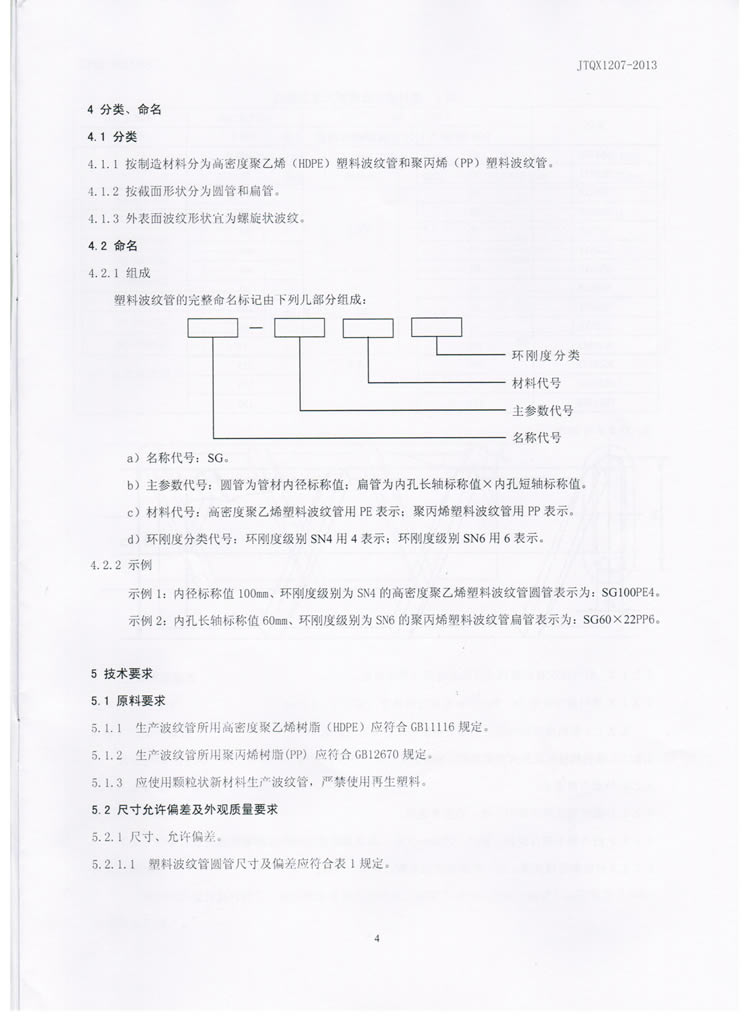 公路预应力用塑料波纹管